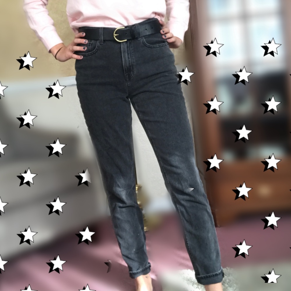 American Eagle black mom jeans